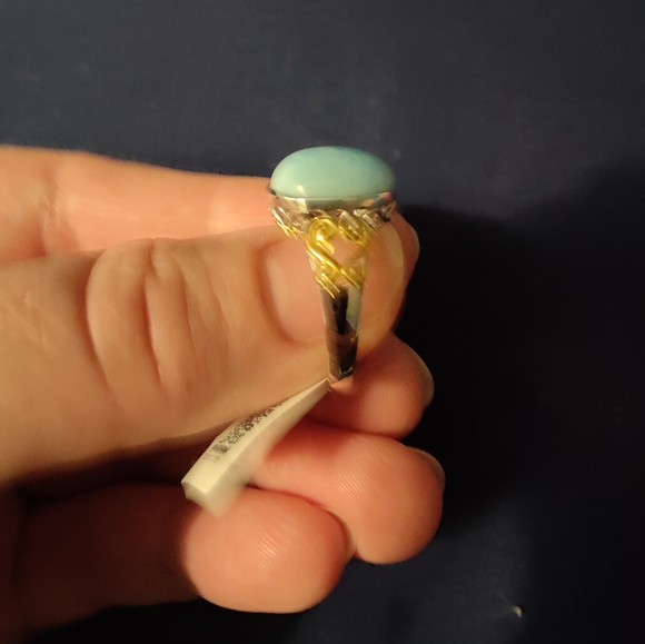 Nwt Sterling silver with 18k accents larimar ring , size 9 - Picture 4 of 7